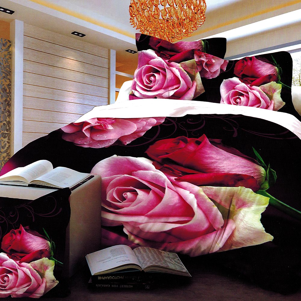 Lenjerie Bumbac Satinat 3D/5D – Pink Roses- RESIGILAT – LBDN0818RESIG 3D/5D imagine noua