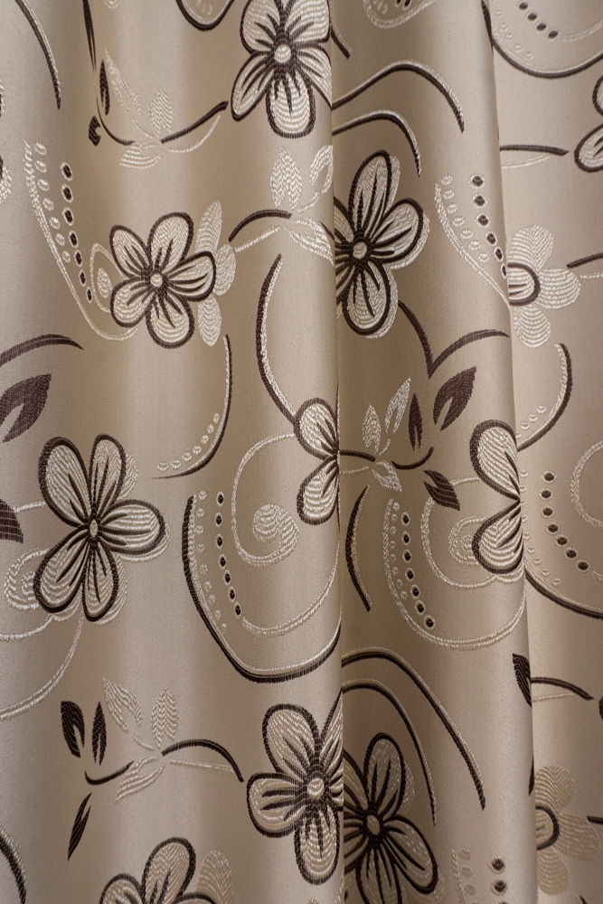 Set 2 Draperii Cappuccino Soft cu Imprimeu Floral cu Rejansa 145x245cm - BOTD054_145x245_ATL