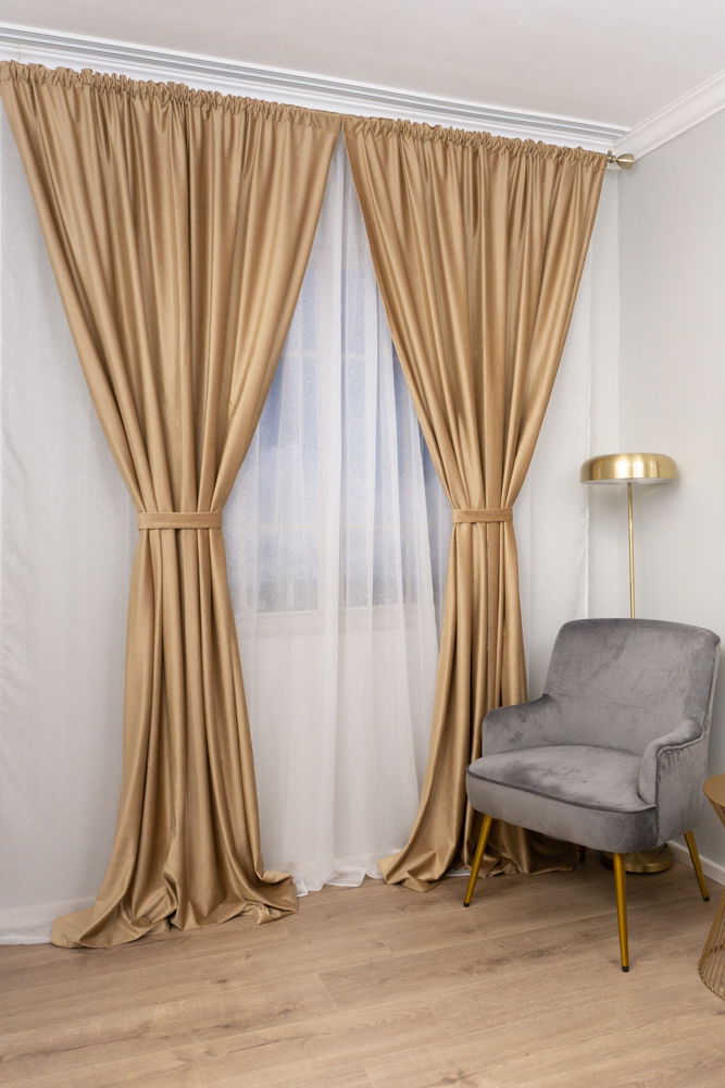 Set 2 Draperii Din Catifea 100X245Cm Cu Rejanasa Catifea White Latte Ctfd004_100X245_Atl