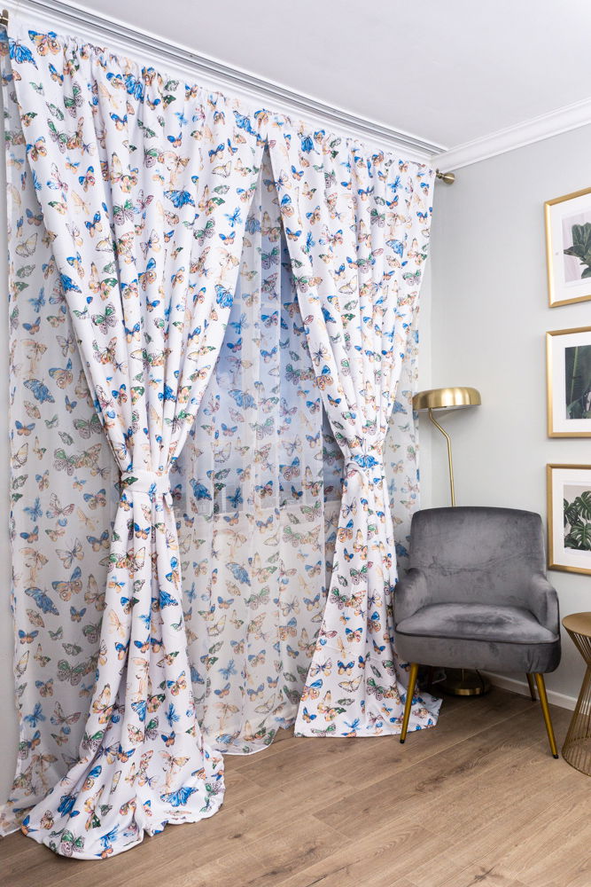 Set 2 Draperii din Satin 145x245cm cu Rejansa- Zborul Fluturilor Albastri – SATD0011_145x245_ATL Set 2 Draperii din Satin 145x245cm cu Rejansa- Zborul Fluturilor Albastri – SATD0011_145x245_ATL