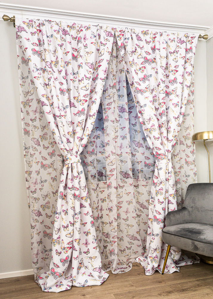 Set 2 Draperii din Satin 145x245cm cu Rejansa- Zborul Fluturilor Roz – SATD0012_145x245_ATL Set 2 Draperii din Satin 145x245cm cu Rejansa- Zborul Fluturilor Roz – SATD0012_145x245_ATL