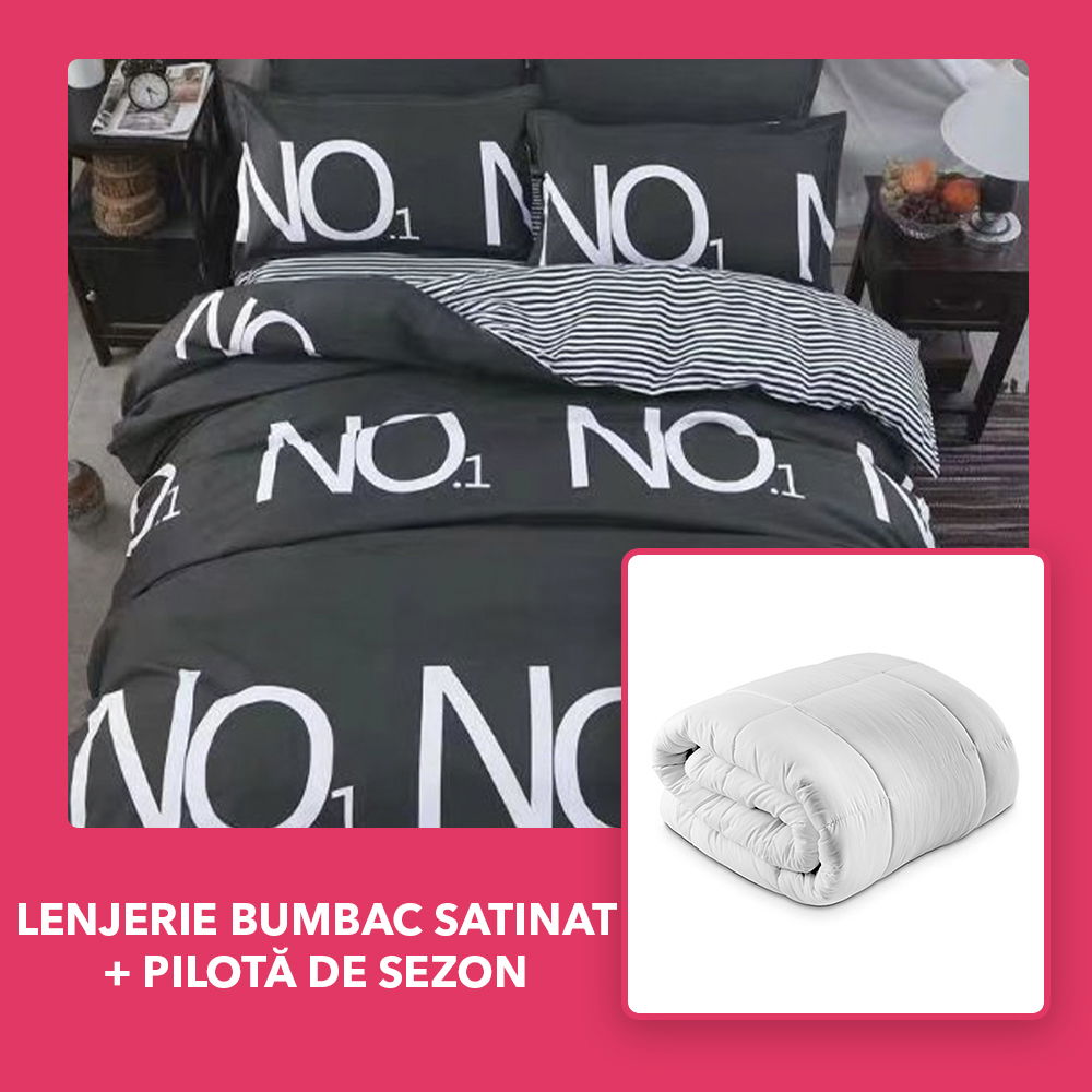 Set CADOU - Lenjerie DUO Bumbac Satinat - NO1 + Pilota de Sezon - LBD1112