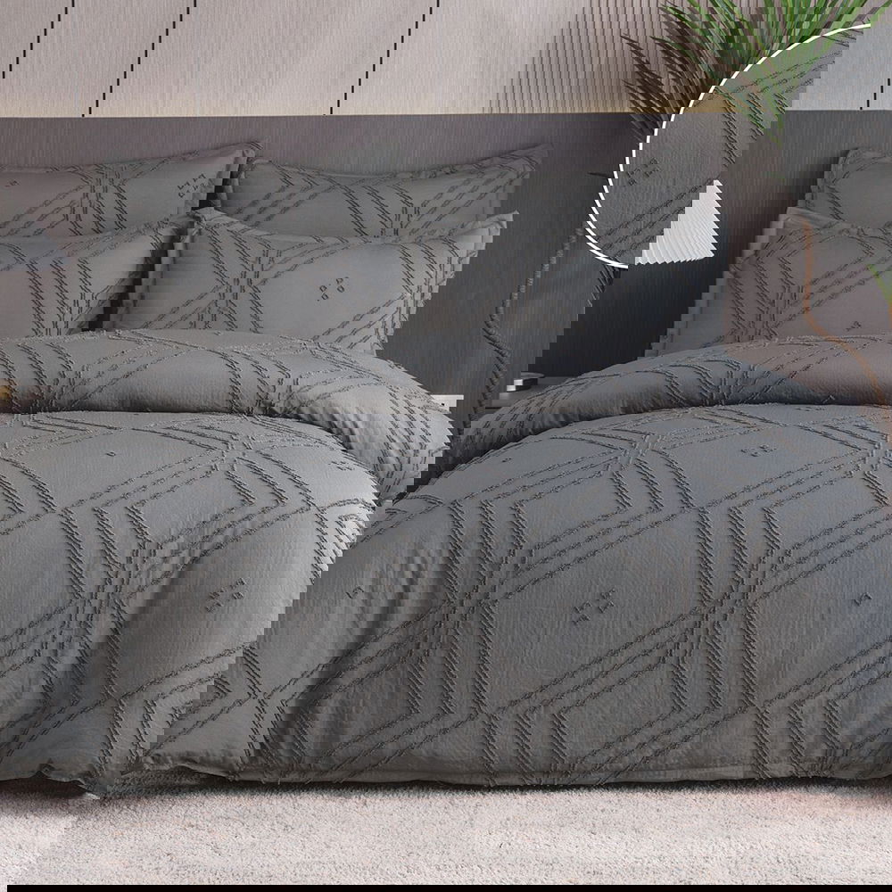 Lenjerie 6 Piese 100% Bumbac Gofrat – Gri Carbune LBF0032 Lenjerie 6 Piese 100% Bumbac Gofrat – Gri Carbune LBF0032