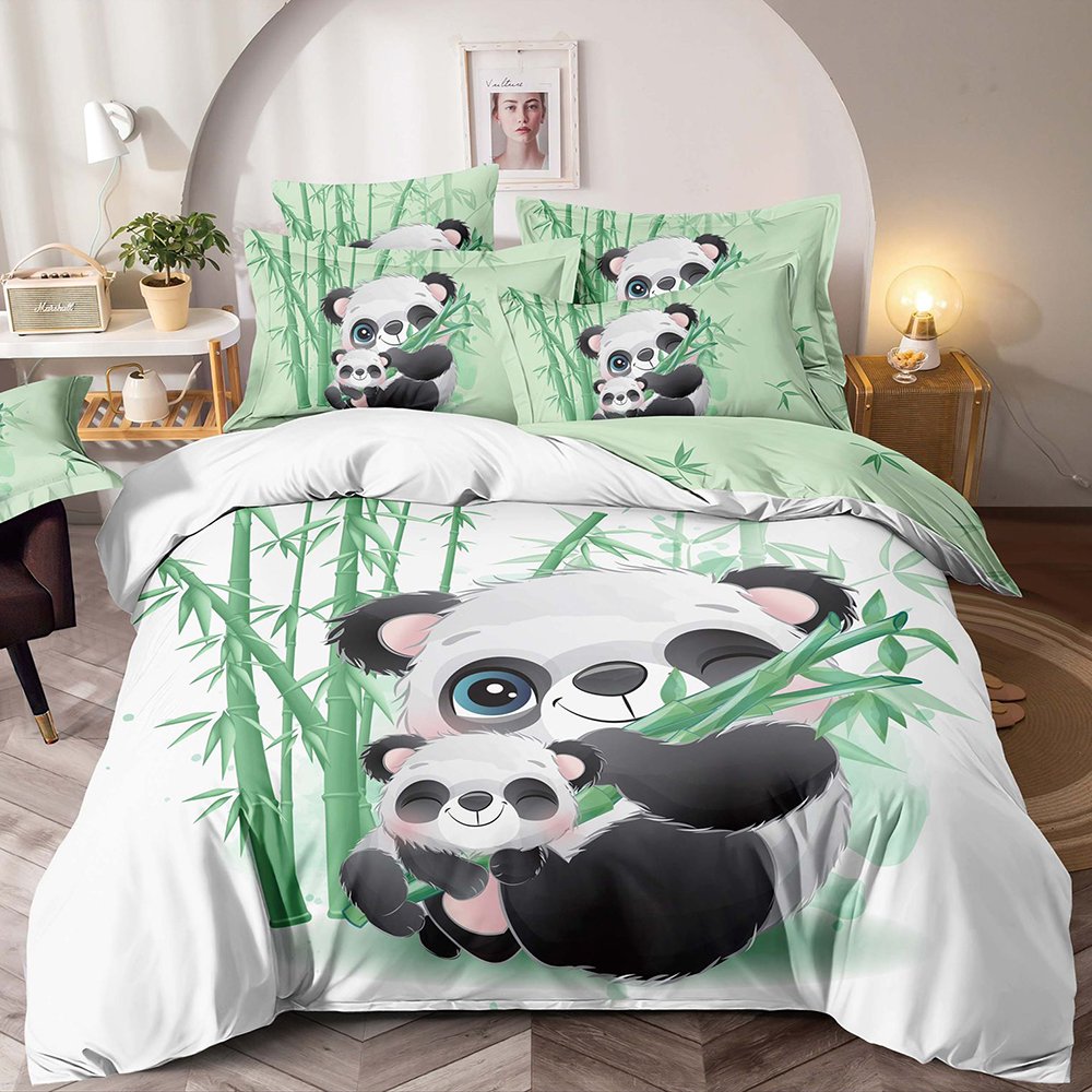 Lenjerie Finet cu Elastic 120/140×200 -Panda Bambus – LFESGJ0160 120/140x200- imagine noua