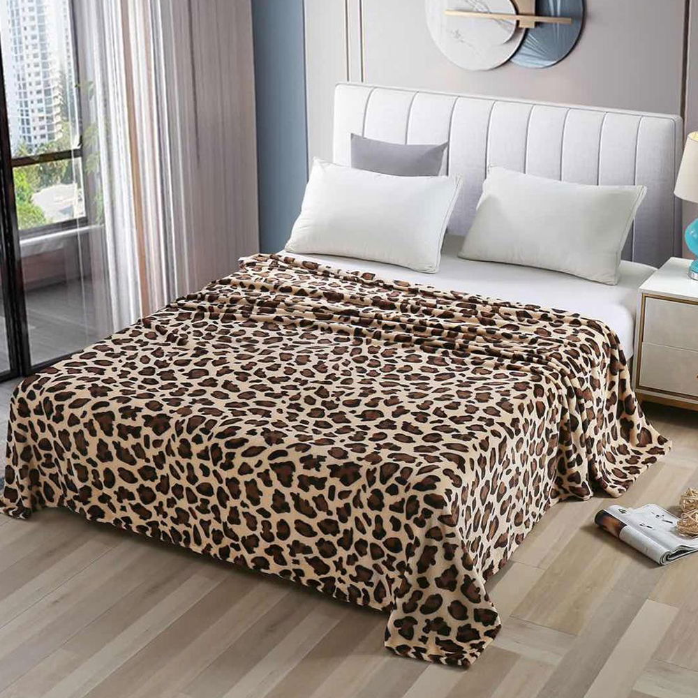 Patura Pufoasa Cocolino (200x230 cm) - Leopard Print - PCCF0120