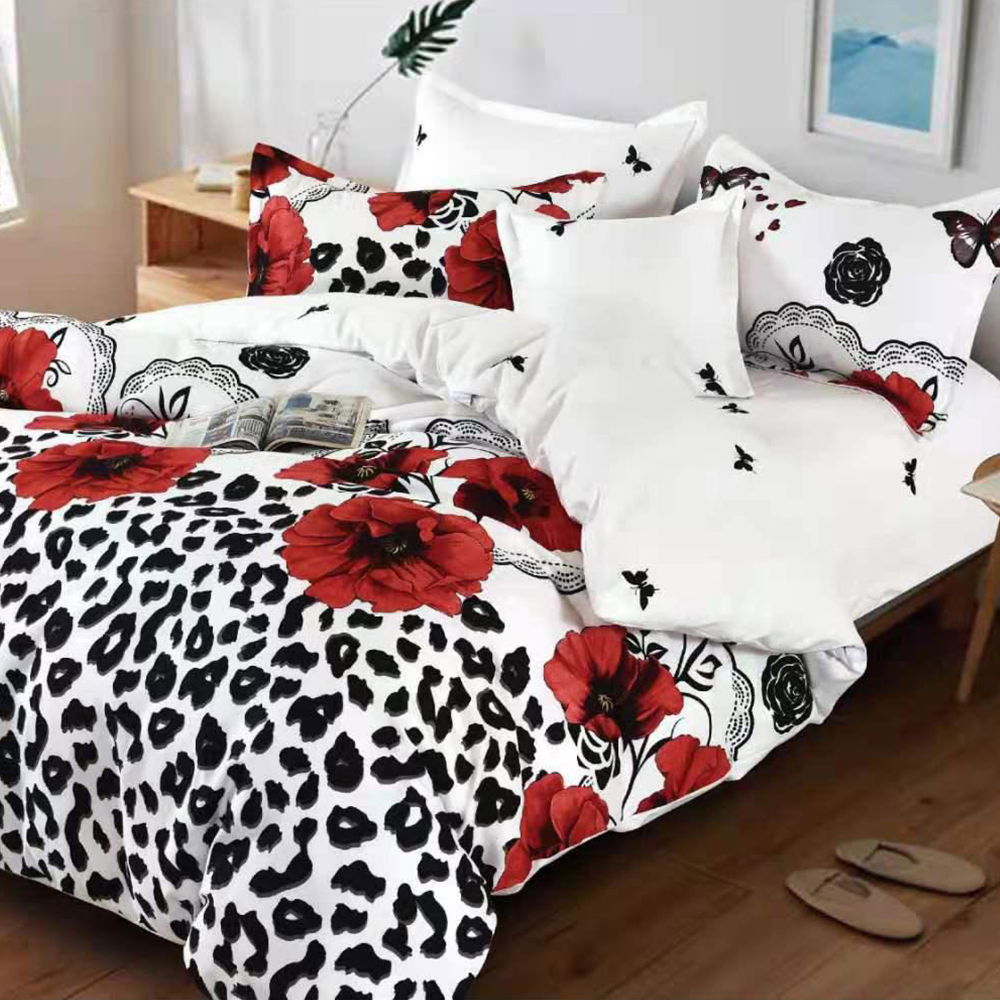 Lenjerie Bumbac Finet 6 Piese Red Animal Print LF0197